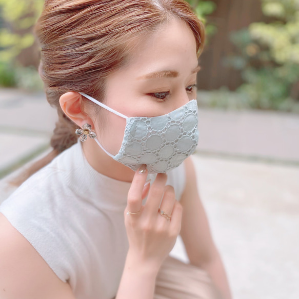◆呼吸がしやすい夏マスク◆レースマスク 選べる3カラー 8枚目の画像