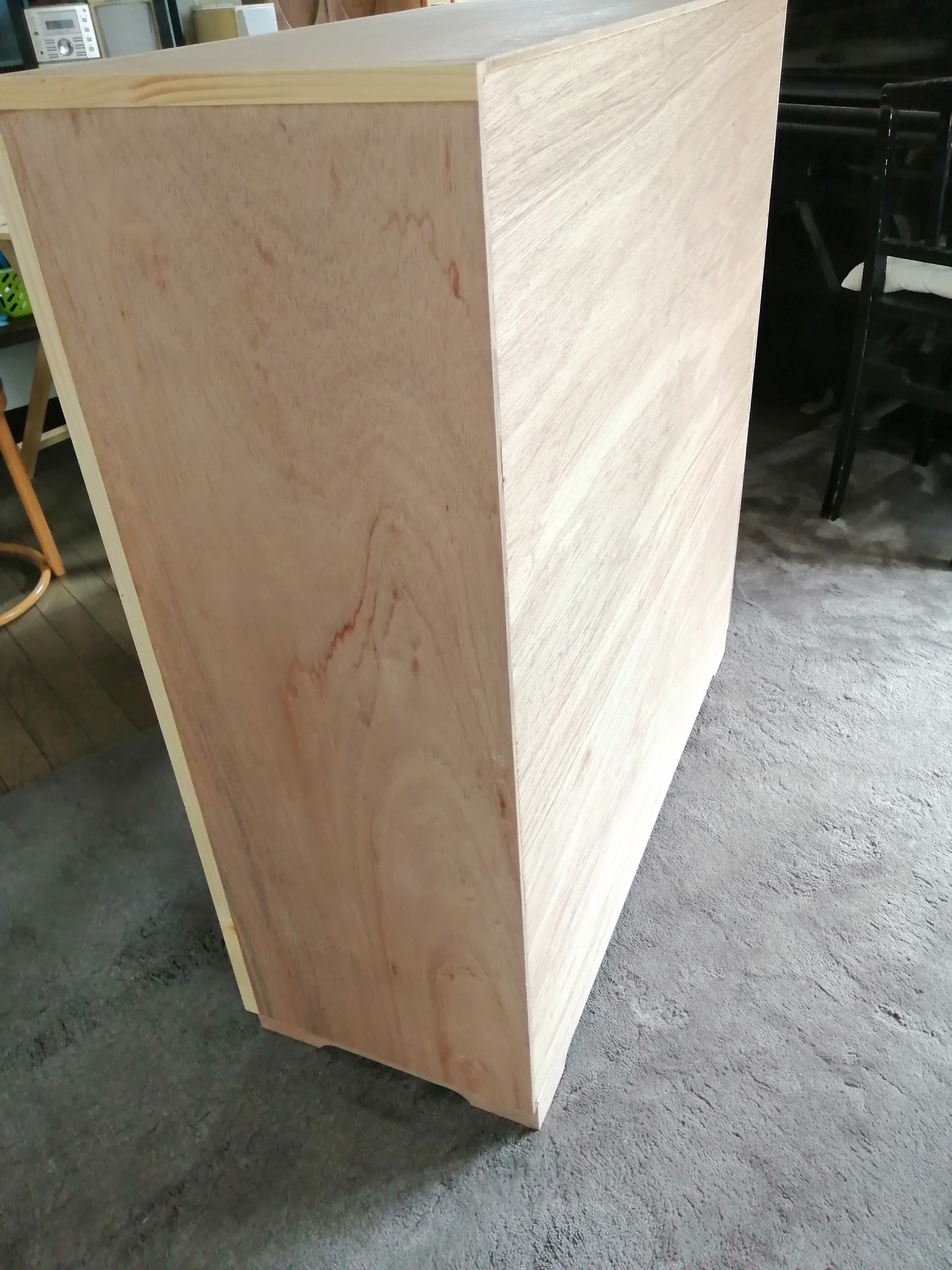 木のシューズボックス、収納ボックス クリア　受注製作