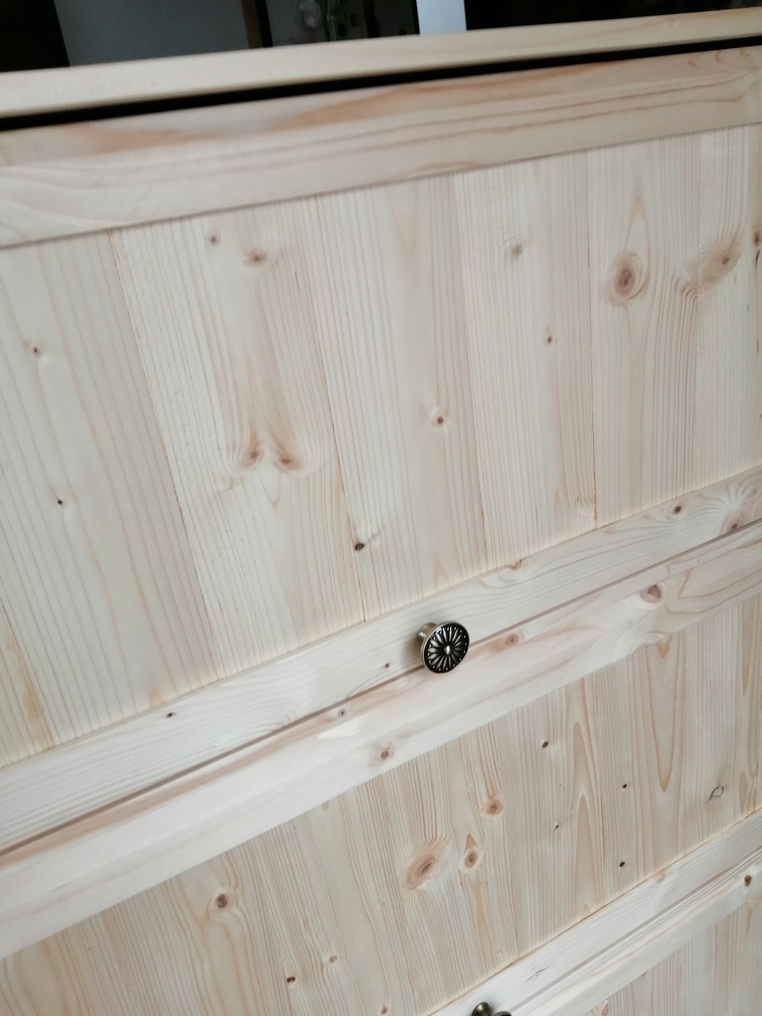 木のシューズボックス、収納ボックス クリア　受注製作