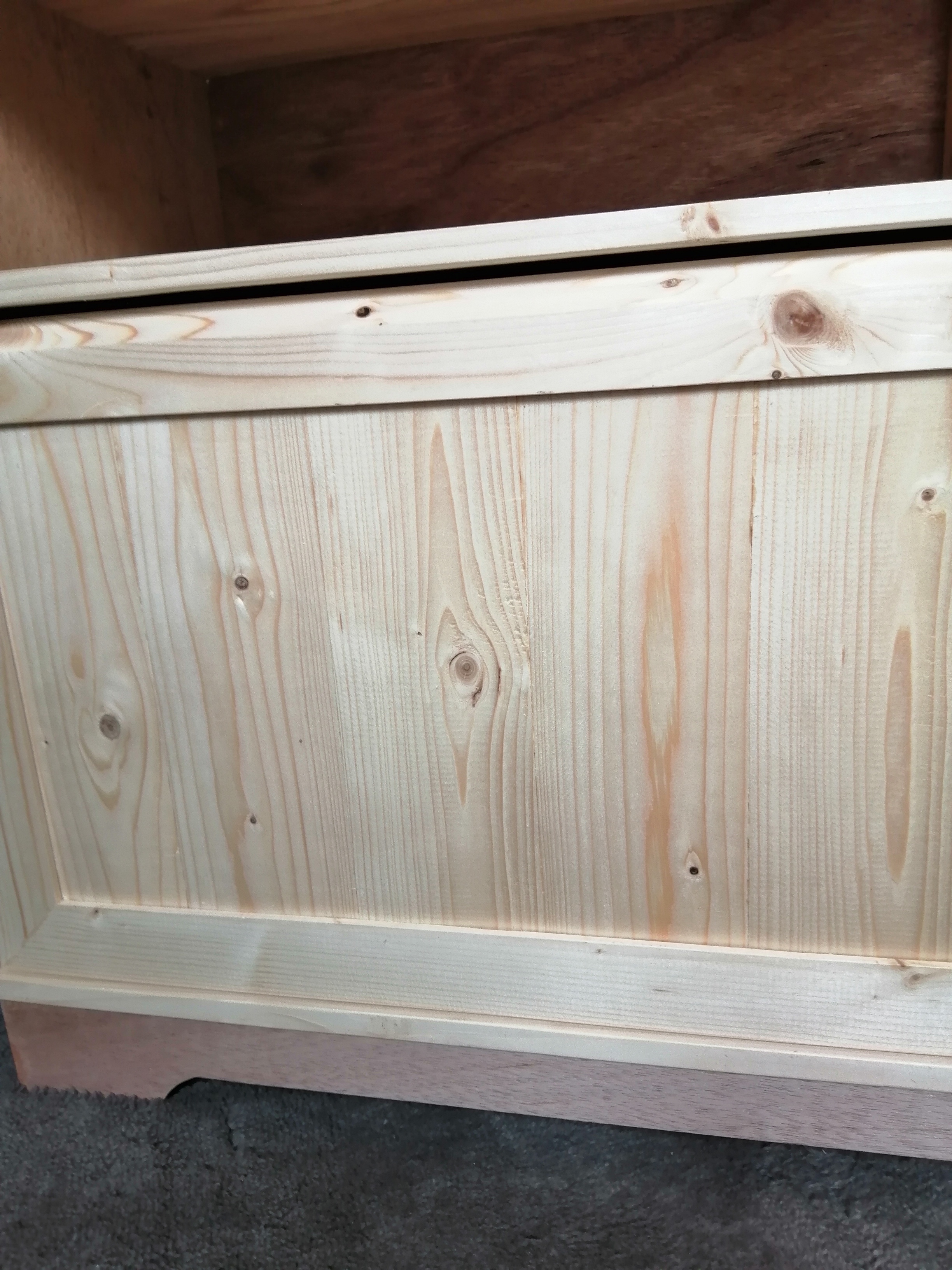 木のシューズボックス、収納ボックス クリア　受注製作