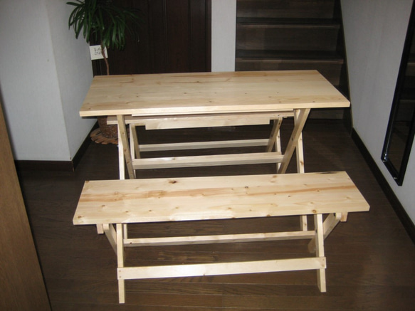 折りたたみテーブル＆ベンチ（受注生産 3枚目の画像