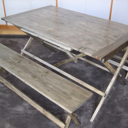 折りたたみテーブル＆ベンチ大きいサイズ（受注生産） 4枚目の画像