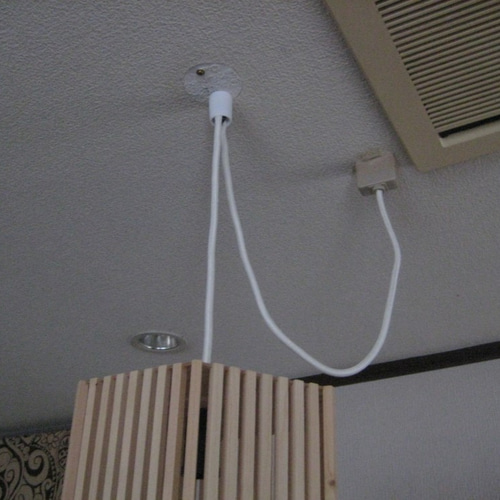 木のランプシェード六角 コードセット付 受注制作 シーリングライト