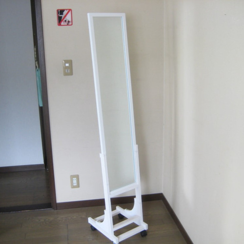 木のスタンドミラー（キャスター付き）受注制作 ドレッサー・ミラー