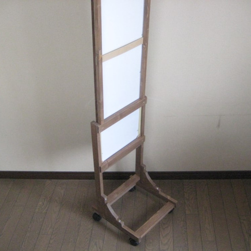 木のスタンドミラー（キャスター付き）受注制作 ドレッサー