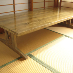 ダイニングテーブル エイジング塗装天板 90cm*60cm アンティークミシン