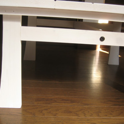 カフェテーブル　アンティークホワイト600×600×300受注制作 4枚目の画像