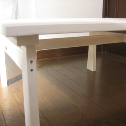 カフェテーブル　アンティークホワイト600×600×300受注制作 5枚目の画像