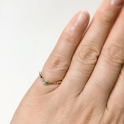 K10 birth stone ring (グリーンサファイア) 4枚目の画像