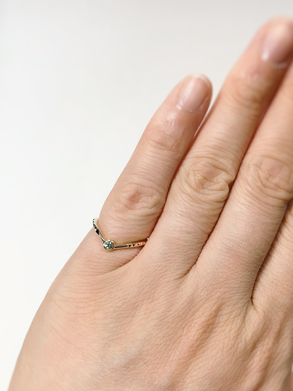 K10 birth stone ring (グリーンサファイア) 4枚目の画像