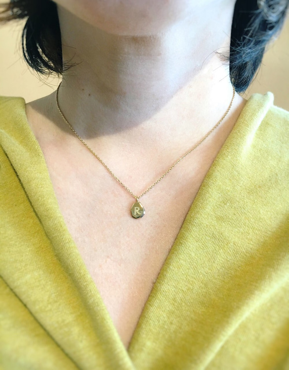 silver initial necklace(K18ゴールドメッキ)☆受注生産 2枚目の画像