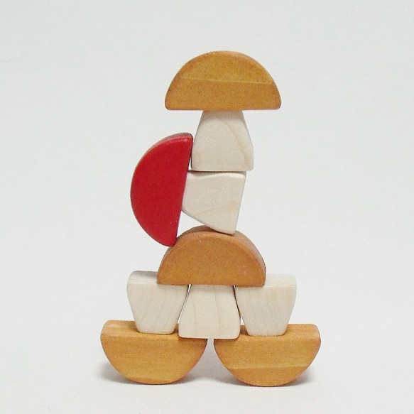 木製キノコ積み木（5個組） 6枚目の画像