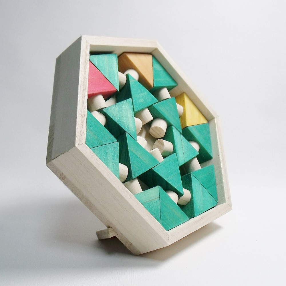 木製ツリーの形のパズル＆積み木（18個組） おもちゃ・人形