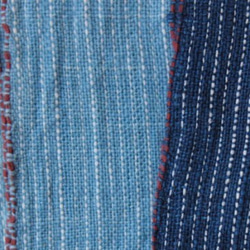 Shokuの布　インディゴストライプ綿マフラー　天然綿100％ 5枚目の画像