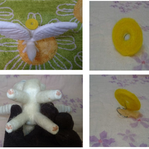 ぬいぐるみ 羊毛フェルト 天使の猫 ぬいぐるみ okuyuki 通販 3619531