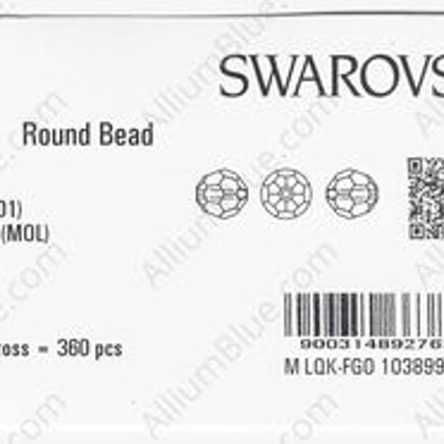 スワロフスキー#5000】90粒 ラウンド ビーズ 6mm クリスタル ムーン
