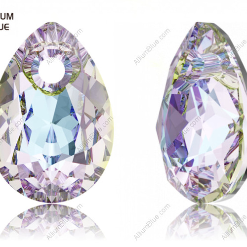 スワロフスキー#6433】9粒 Pear カット ペンダント 16mm クリスタル 