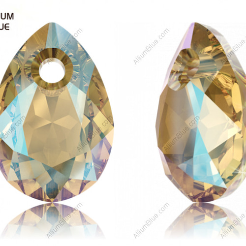 スワロフスキー#6433】18粒 Pear カット ペンダント 16mm ライト 