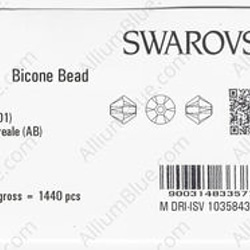 【スワロフスキー#5328】10粒 Bicone ビーズ 3mm クリスタル AB (001AB) 3枚目の画像