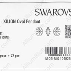【スワロフスキー#6028】1粒 XILION Oval ペンダント 18mm クリスタル シルバー ナイト (001S 3枚目の画像