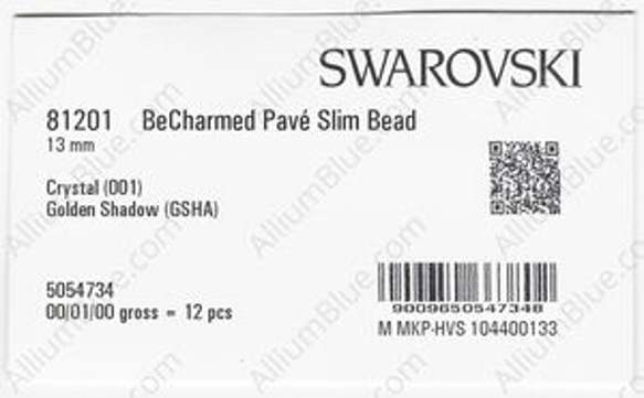 【スワロフスキー#81201】1粒 BeCharmed Pavé Slim 13mm CE パール Silk / Cry 3枚目の画像