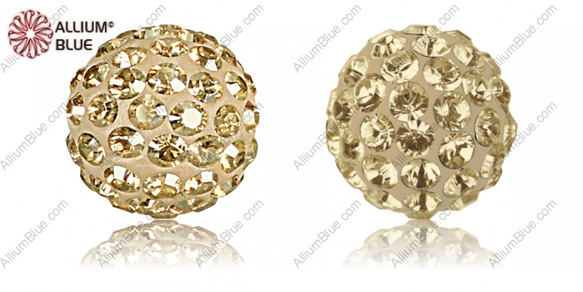 【スワロフスキー#86001】1粒 Pavé Ball 6mm CE パール Silk / Crystal ゴールドen 1枚目の画像