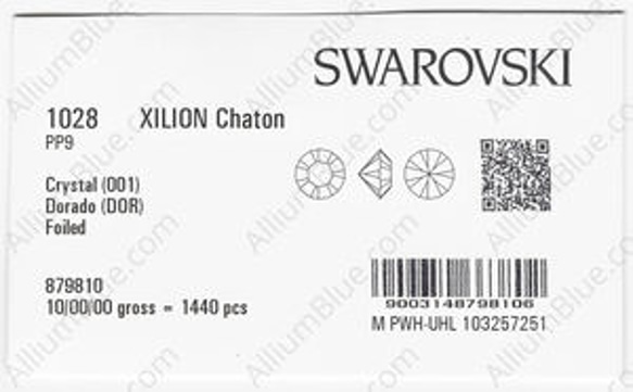【スワロフスキー#1028】720粒 XILION チャトン PP9 クリスタル ドラド (001DOR) F 3枚目の画像