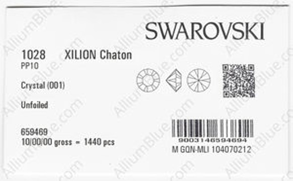 【スワロフスキー#1028】1440粒 XILION チャトン PP10 クリスタル 裏面にホイル無し 3枚目の画像