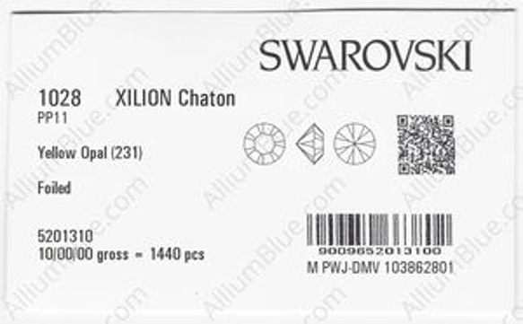 【スワロフスキー#1028】1440粒 XILION チャトン PP11 イエローオ パール (231) F 3枚目の画像
