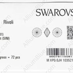【スワロフスキー#1122】72粒 リボリ 18mm クリスタル シルバー ナイト (001SINI) F 3枚目の画像
