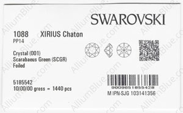 【スワロフスキー#1088】1440粒 XIRIUS チャトン PP14 クリスタル スカラベ グリーン (001SCG 3枚目の画像