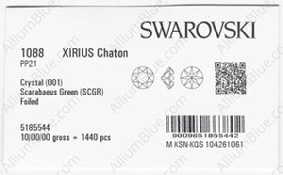 【スワロフスキー#1088】1440粒 XIRIUS チャトン PP21 クリスタル スカラベ グリーン (001SCG 3枚目の画像