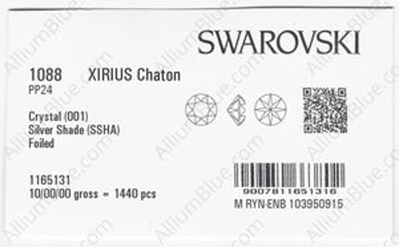 【スワロフスキー#1088】1440粒 XIRIUS チャトン PP24 クリスタル シルバー シェイド (001SSH 3枚目の画像
