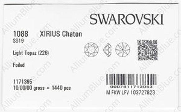 【スワロフスキー#1088】1440粒 XIRIUS チャトン SS19 ライトトパーズ (226) F 3枚目の画像