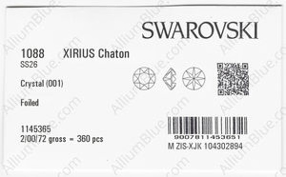 【スワロフスキー#1088】180粒 XIRIUS チャトン SS26 クリスタル F 3枚目の画像