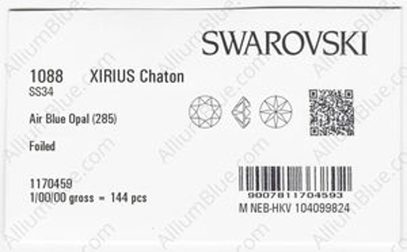 【スワロフスキー#1088】144粒 XIRIUS チャトン SS34 エアーブルーオパー (285) F 3枚目の画像