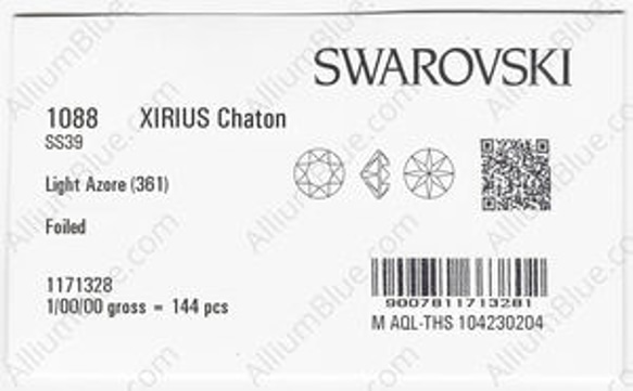 【スワロフスキー#1088】144粒 XIRIUS チャトン SS39 ライトアゾレ (361) F 3枚目の画像