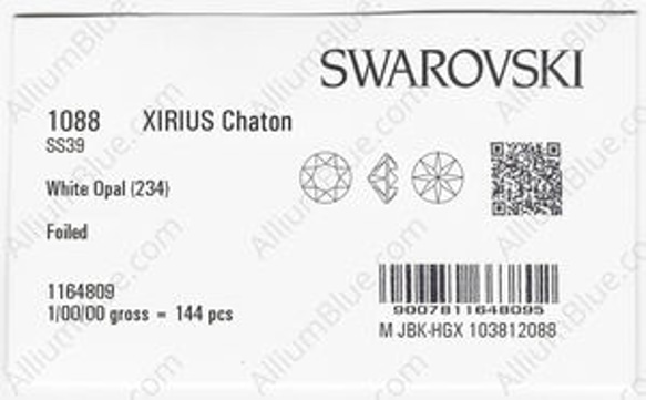 【スワロフスキー#1088】144粒 XIRIUS チャトン SS39 ホワイトオパール (234) F 3枚目の画像