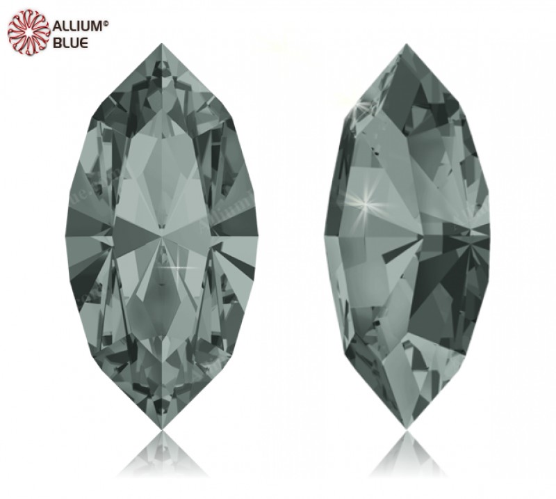Swarovski #4228, 6 x 3mm Pointed Back Navette- Black Diamond