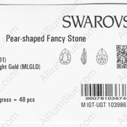 【スワロフスキー#4320】48粒 Pear-shaped 18x13mm クリスタル メタリック ライト ゴールド ( 3枚目の画像