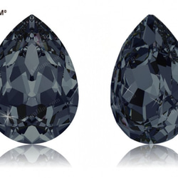 【スワロフスキー#4320】48粒 Pear-shaped 18x13mm グラファイト (253) F 1枚目の画像