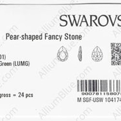 【スワロフスキー#4327】24粒 Pear-shaped 30x20mm クリスタル ルミナス グリーン (001LU 3枚目の画像