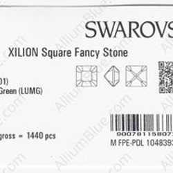 【スワロフスキー#4428】1440粒 XILION Square 4mm クリスタル ルミナス グリーン (001LU 3枚目の画像