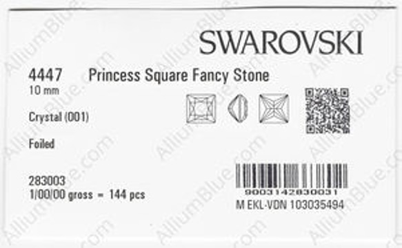 【スワロフスキー#4447】72粒 Princess Square 10mm クリスタル F 3枚目の画像
