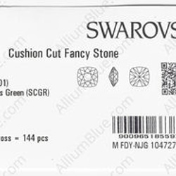 【スワロフスキー#4470】72粒 Cushion カット 10mm クリスタル スカラベ グリーン (001SCGR) 3枚目の画像