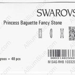 【スワロフスキー#4547】24粒 Princess Baguette 21x7mm ジェット (280) 裏面にホイル 3枚目の画像