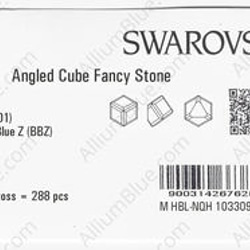 【スワロフスキー#4841】288粒 Angled Cube 4mm クリスタル・バームダ・ブル Z (001BBZ) 3枚目の画像