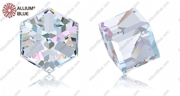 【スワロフスキー#4841】72粒 Angled Cube 8mm クリスタル AB CAL VZ (001ABCVZ) 1枚目の画像