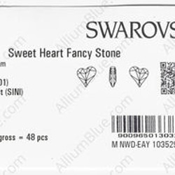 【スワロフスキー#4809】48粒 Sweet Heart 17x15.5mm クリスタル シルバー ナイト (001S 3枚目の画像