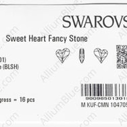 【スワロフスキー#4809】16粒 Sweet Heart 27x25mm クリスタル ブルーシェード (001BLSH 3枚目の画像